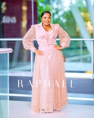 PLP2264216-LACE PANEL BELTED MAXI DRESS