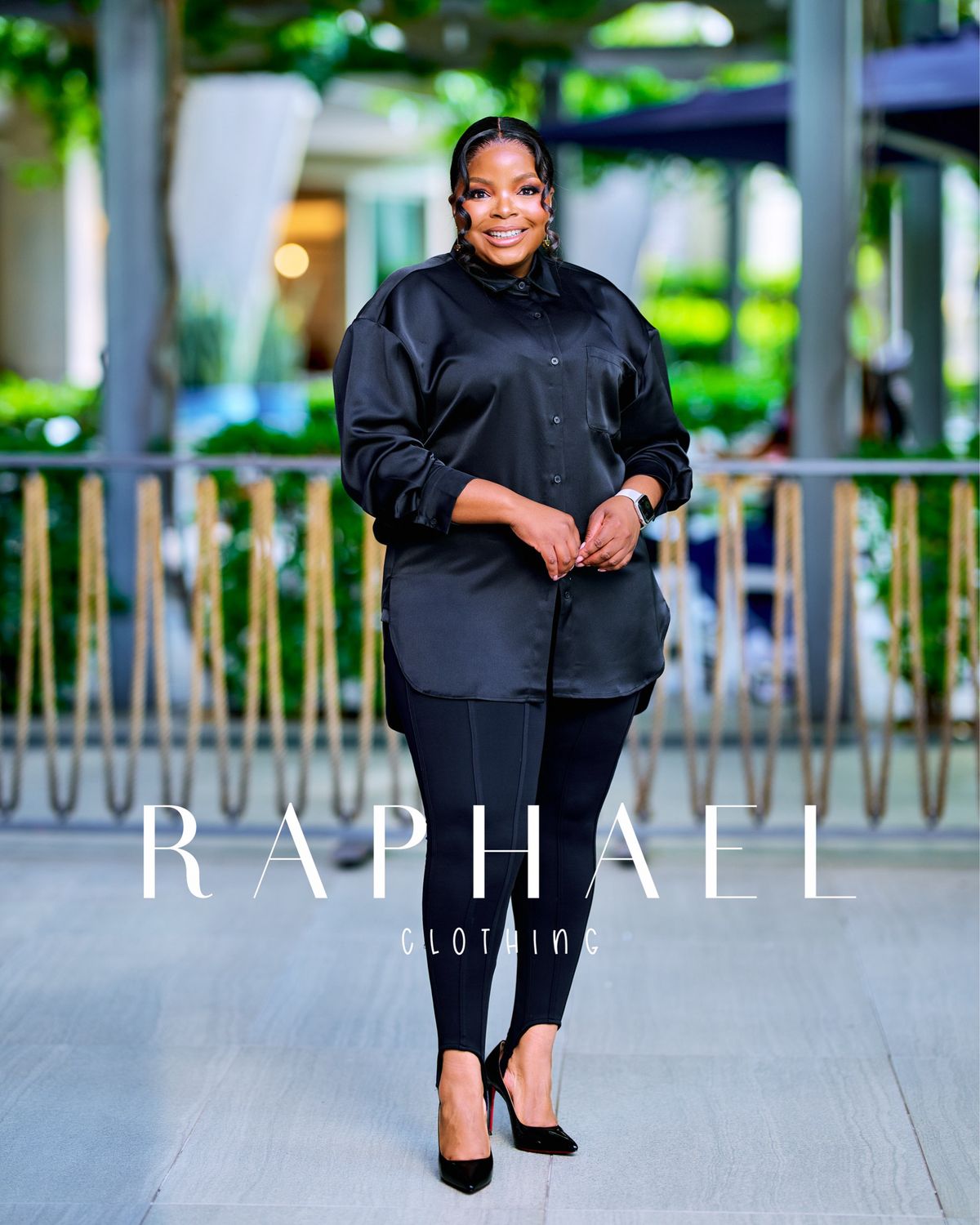 RAPH TURN AROUND SATIN BLOUSE