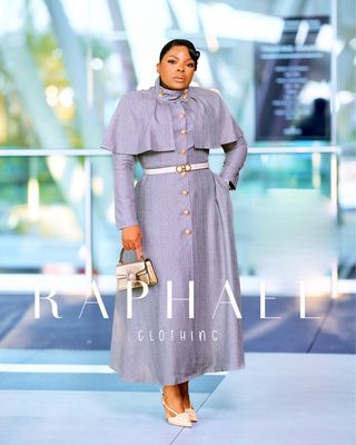 NAOMI HIGH NECK ELEGANT CAPE DRESS