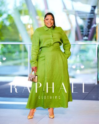 RAPH-SELENE PISTACHIO GREEN LINEN SKIRT SET