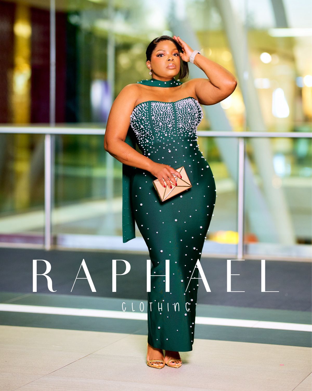 RAPH-ROYAL PEARL BANDAGE DRESS