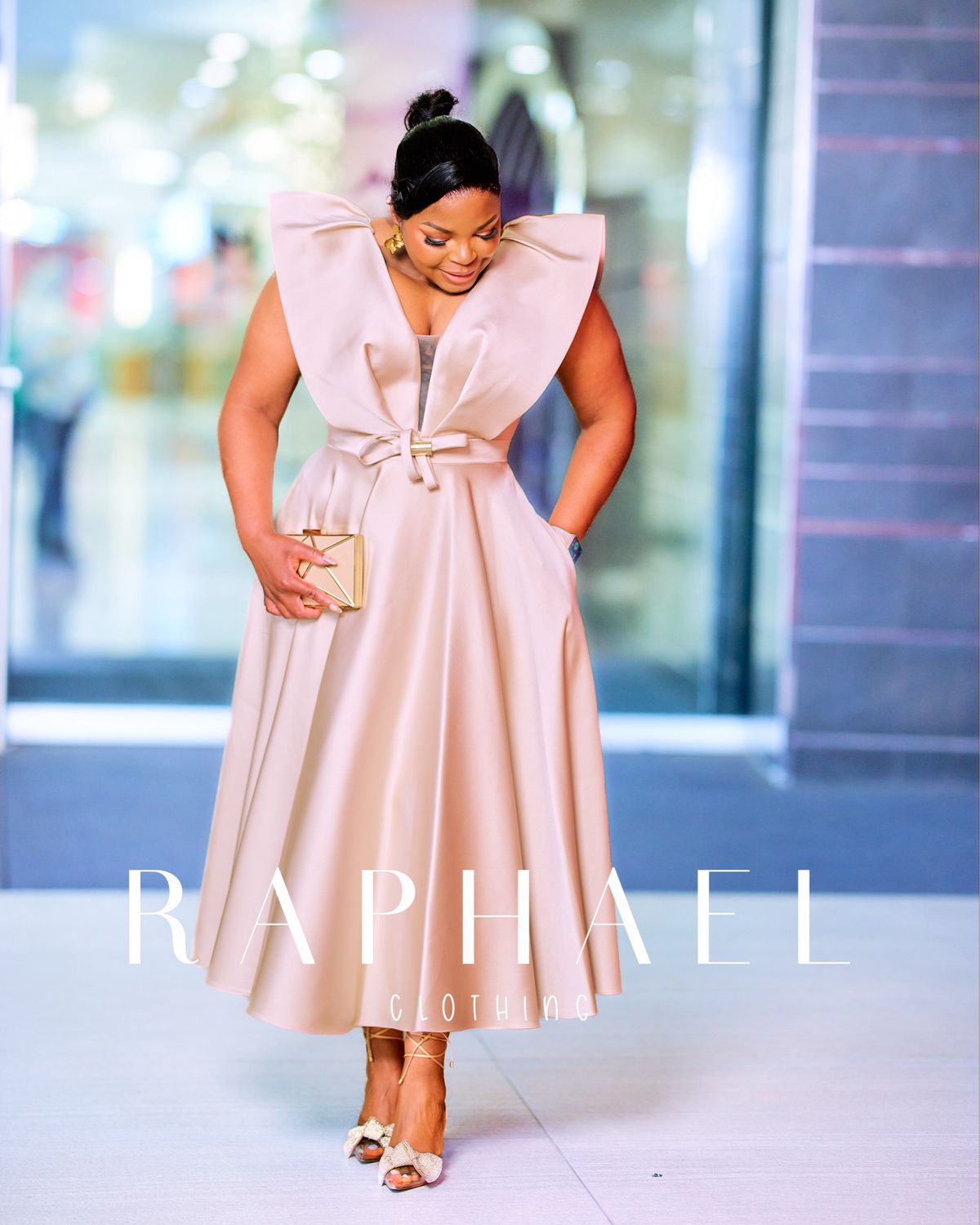 ARSI4108B-SIENNA SCULPTED RUFFLE MIDI DRESS