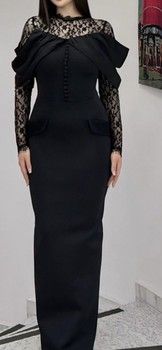 ROJ9819-ELARA LACE SCUBA MAXI DRESS