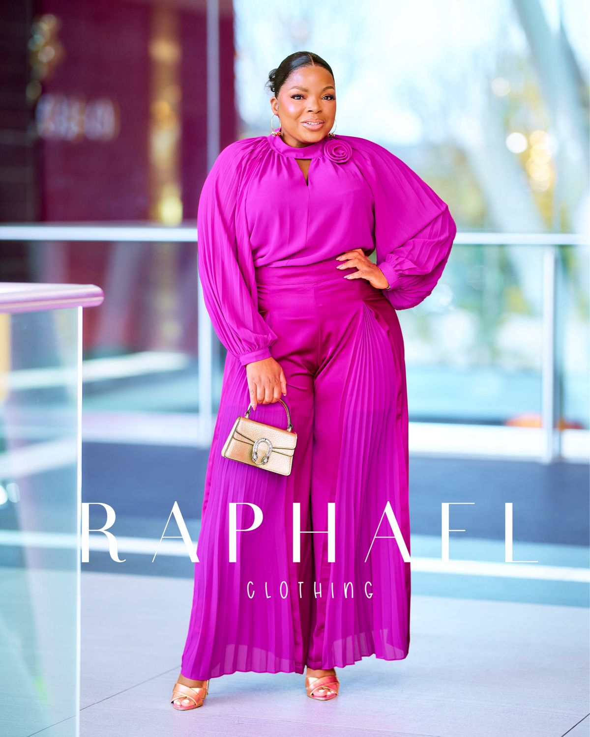 RAPH-SERENA PLEATED WIDE-LEG PANTS SET