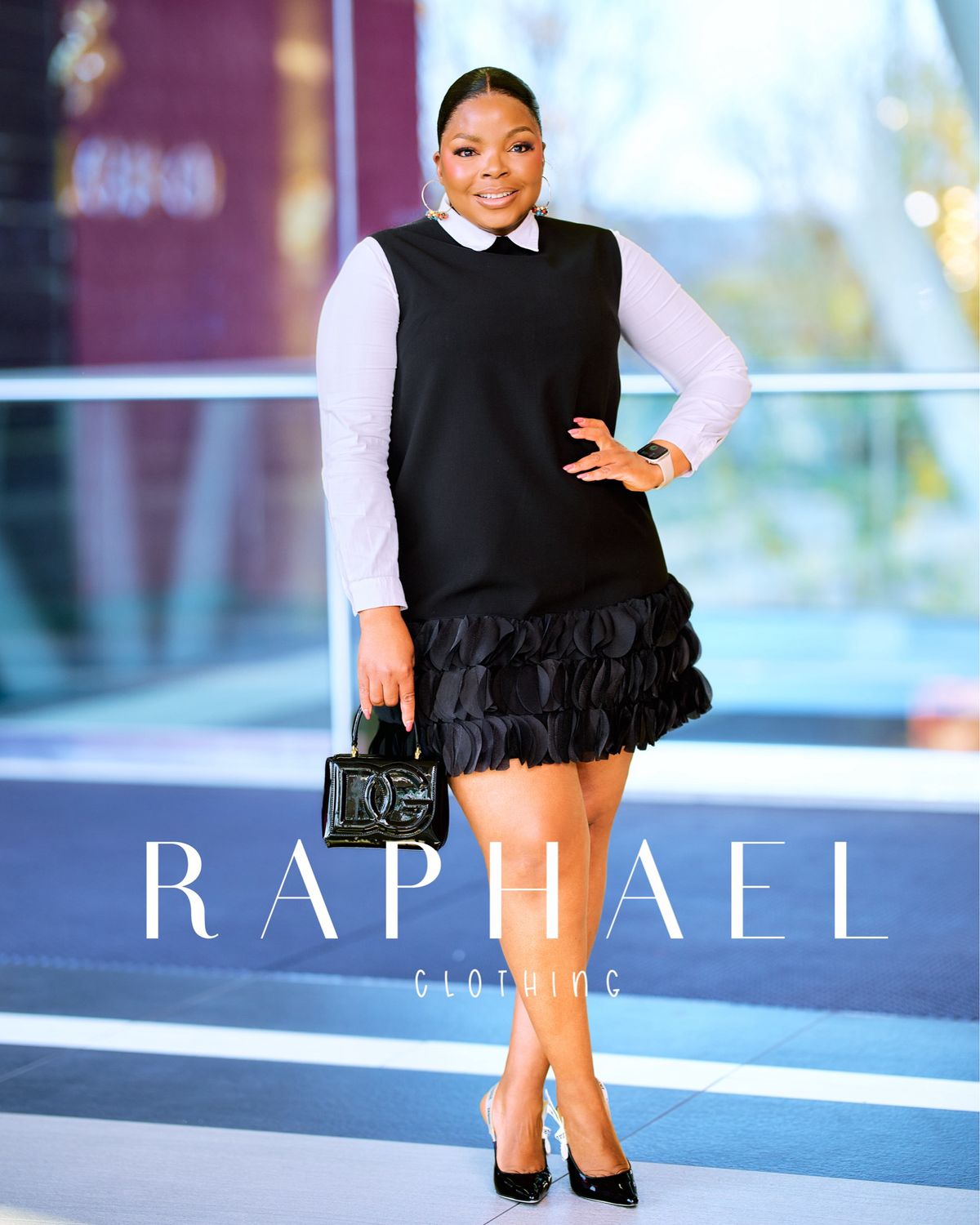 RAPH-NEO FEATHER MINI DRESS