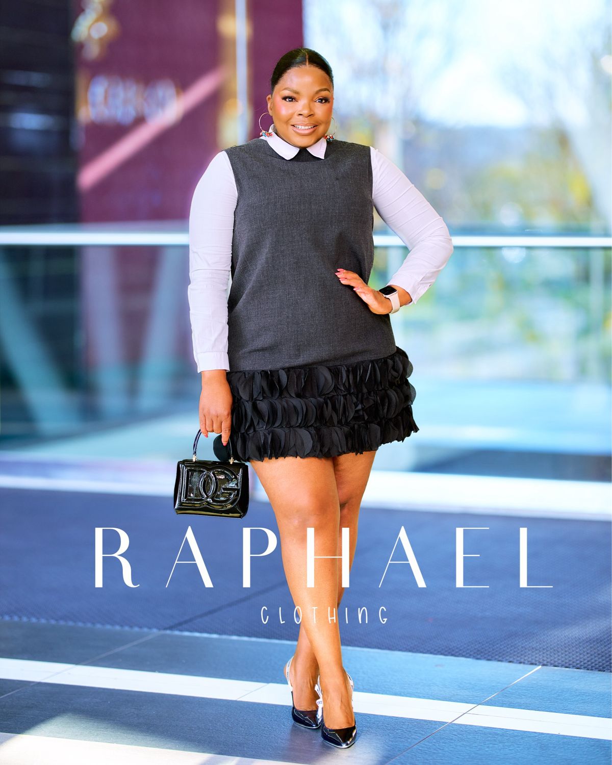 RAPH-NEO FEATHER MINI DRESS