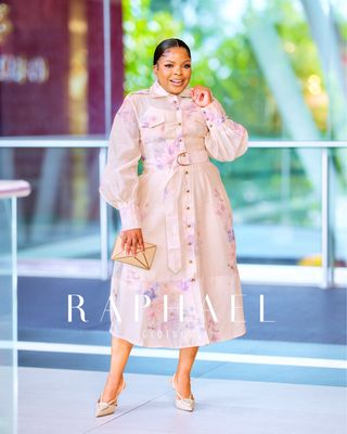 RAPH-MILA LONG SLEEVE FLORAL SHIRT DRESS