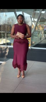 RAPH-MARA FRINGE TRIM BANDAGE DRESS