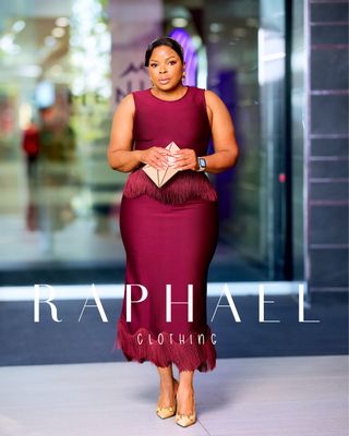 RAPH-MARA FRINGE TRIM BANDAGE DRESS