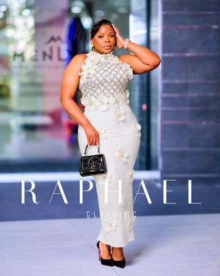 RAPH- 3D FLORAL SEQUIN BANDAGE DRESS