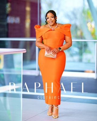RAPH-ANIKA SCULPTED BOW HALTER BANDAGE DRESS