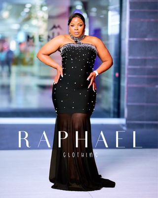 RAPH-ARIELLE PEARL EMBELLISHED MERMAID BANDAGE DRESS