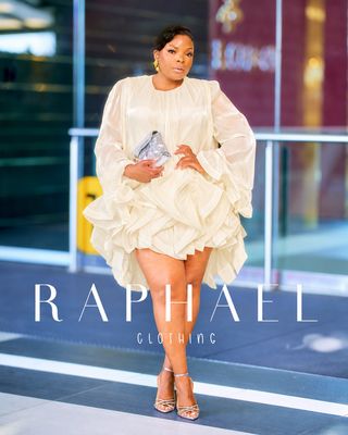 RAPH-PLEATED RUFFLE MINI DRESS