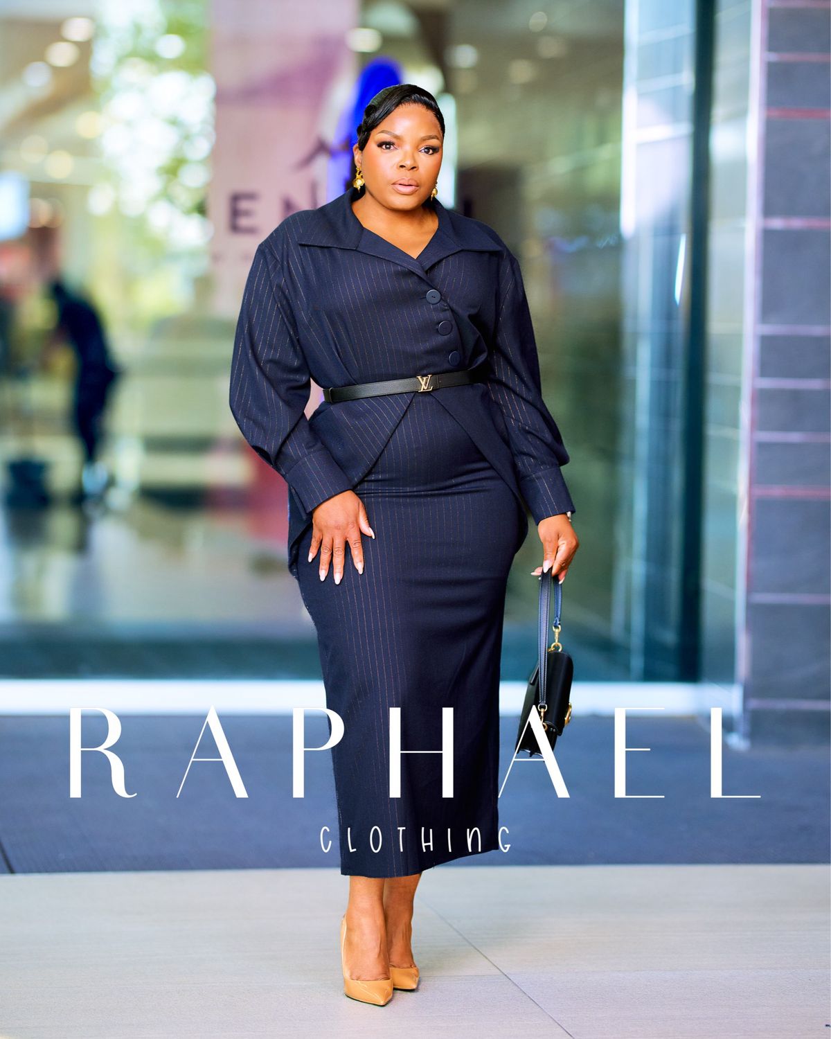 KAM40108-MAREN EXECUTIVE PINSTRIPE DRESS