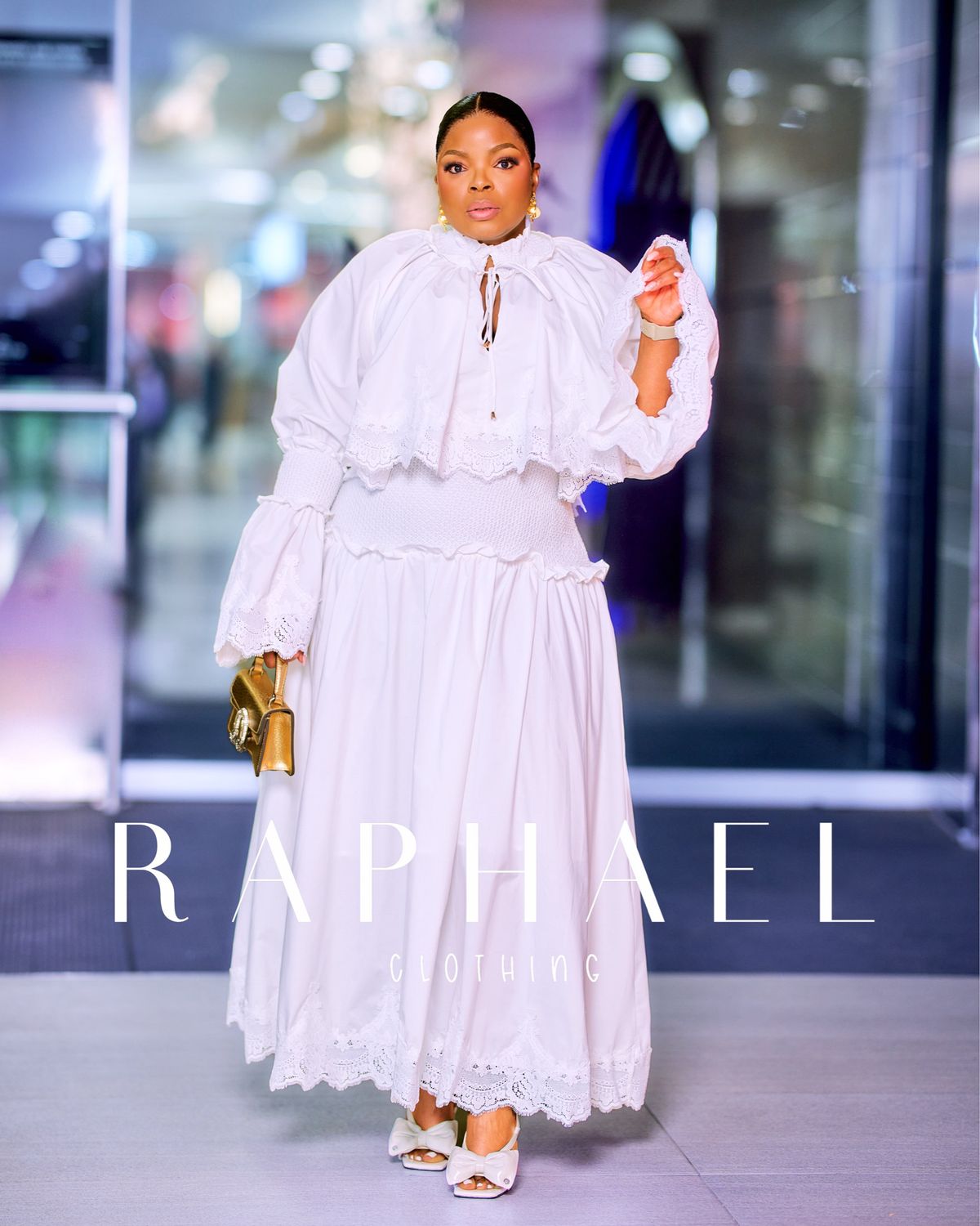 RAPH-CHANTILLY BELL SLEEVES MAXI DRESS