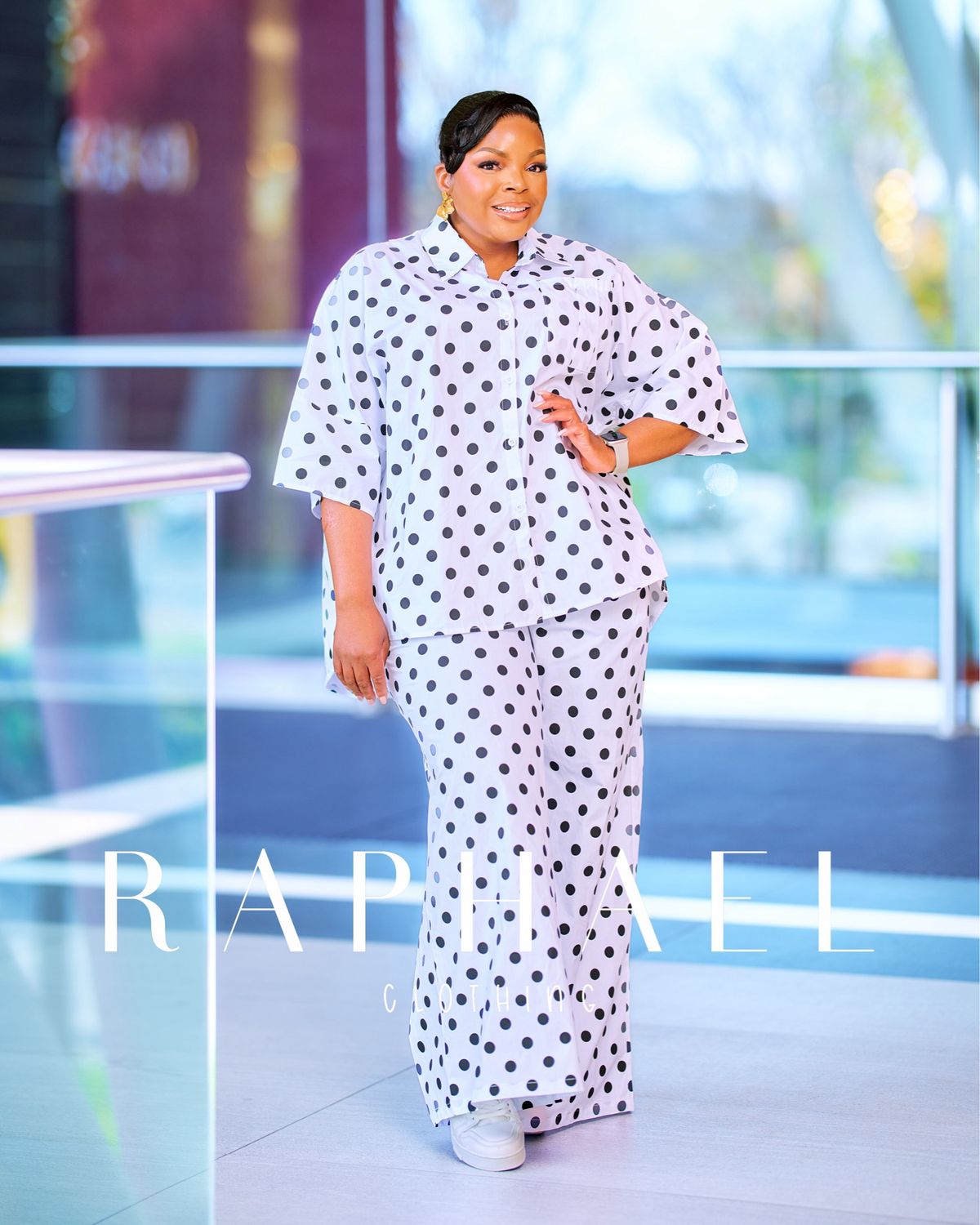 RAPH- RELAXED POLKA DOT PANTS SET
