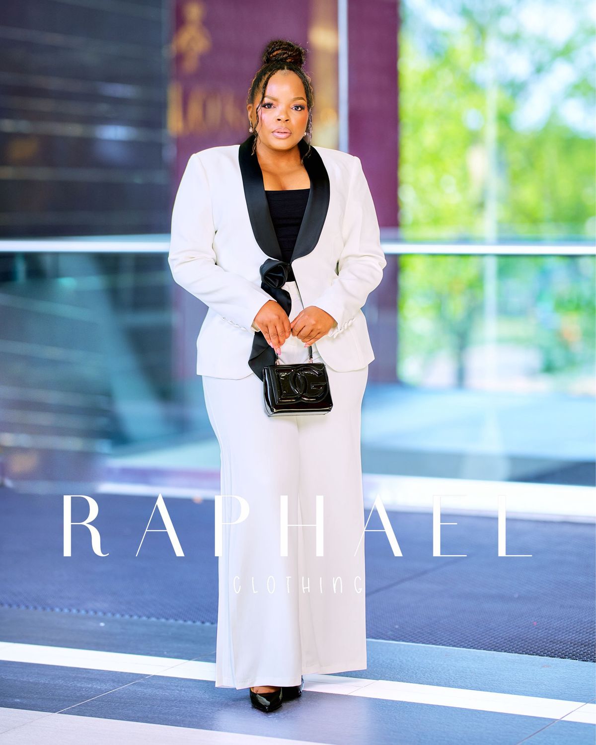 RAPH-NOLA CONTRAST LAPEL PANTS SUIT