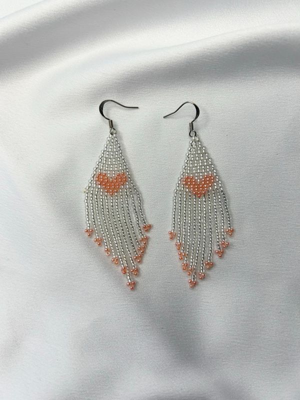 Boucles d'oreilles coeur rose