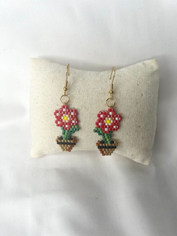 Boucles d'oreilles pot de fleur