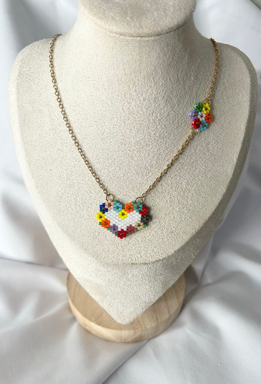 Collier Coeur en Fleur