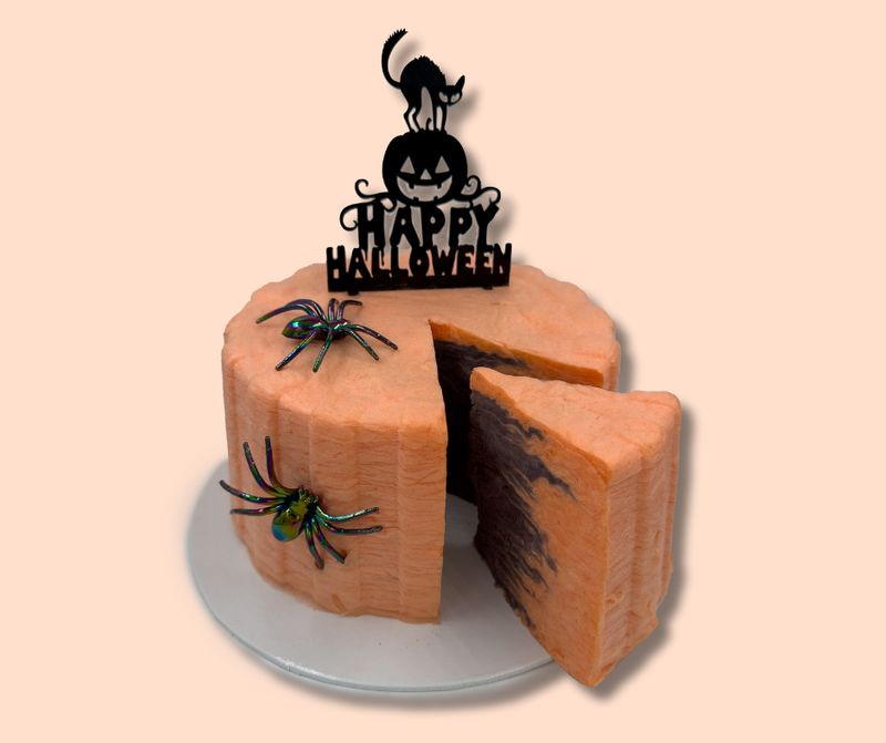 Halloween Pumpkin Spice Cotton Candy Cake