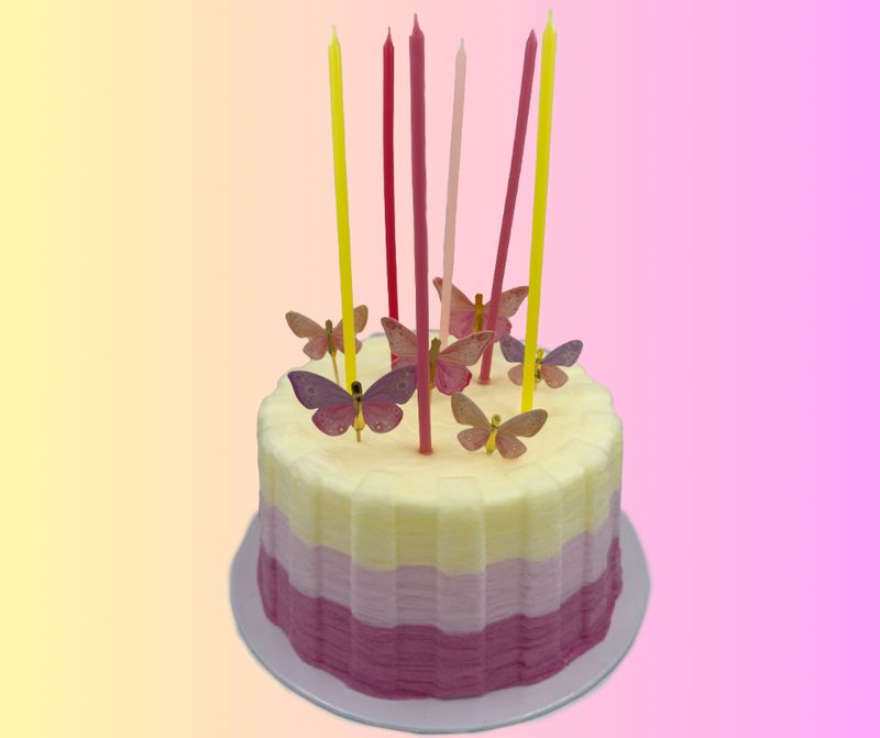 Raspberry - Passion Fruit Cotton Candy Cake