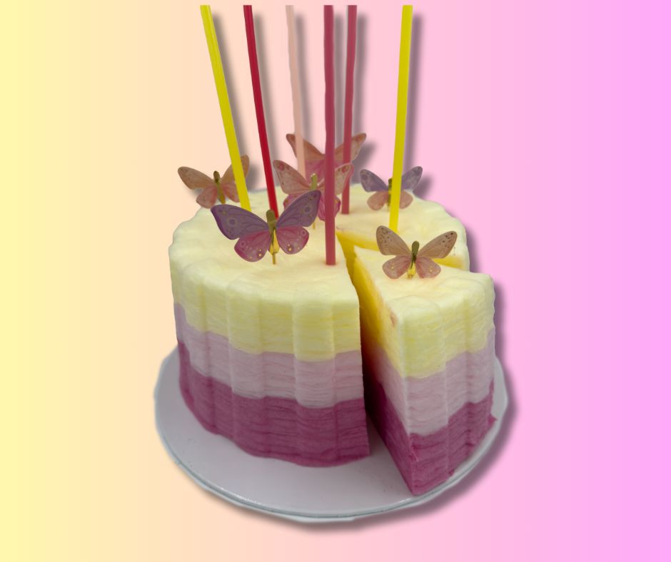 Raspberry - Passion Fruit Cotton Candy Cake
