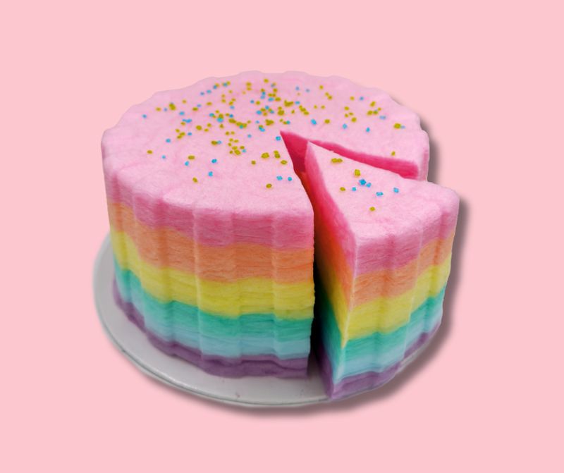 Rainbow Cotton Candy Cake