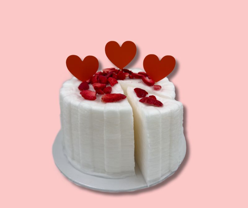Strawberry Vanilla Cotton Candy Cake