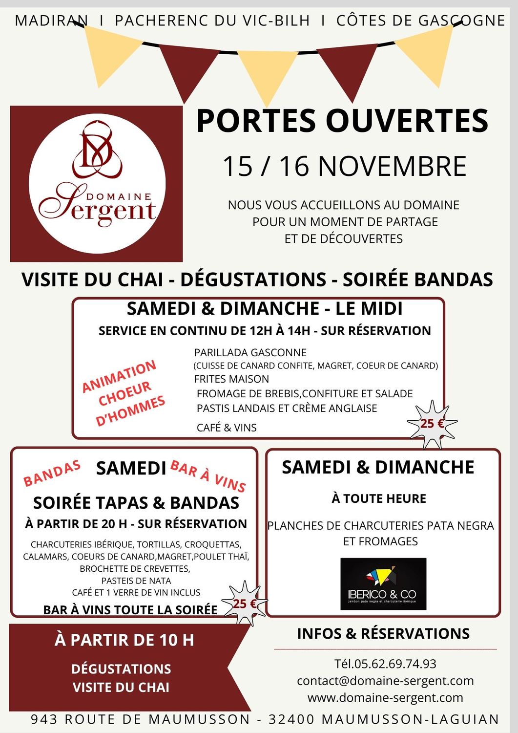 Portes Ouvertes 2025-Repas SAMEDI 15 Novembre 2025 à Midi