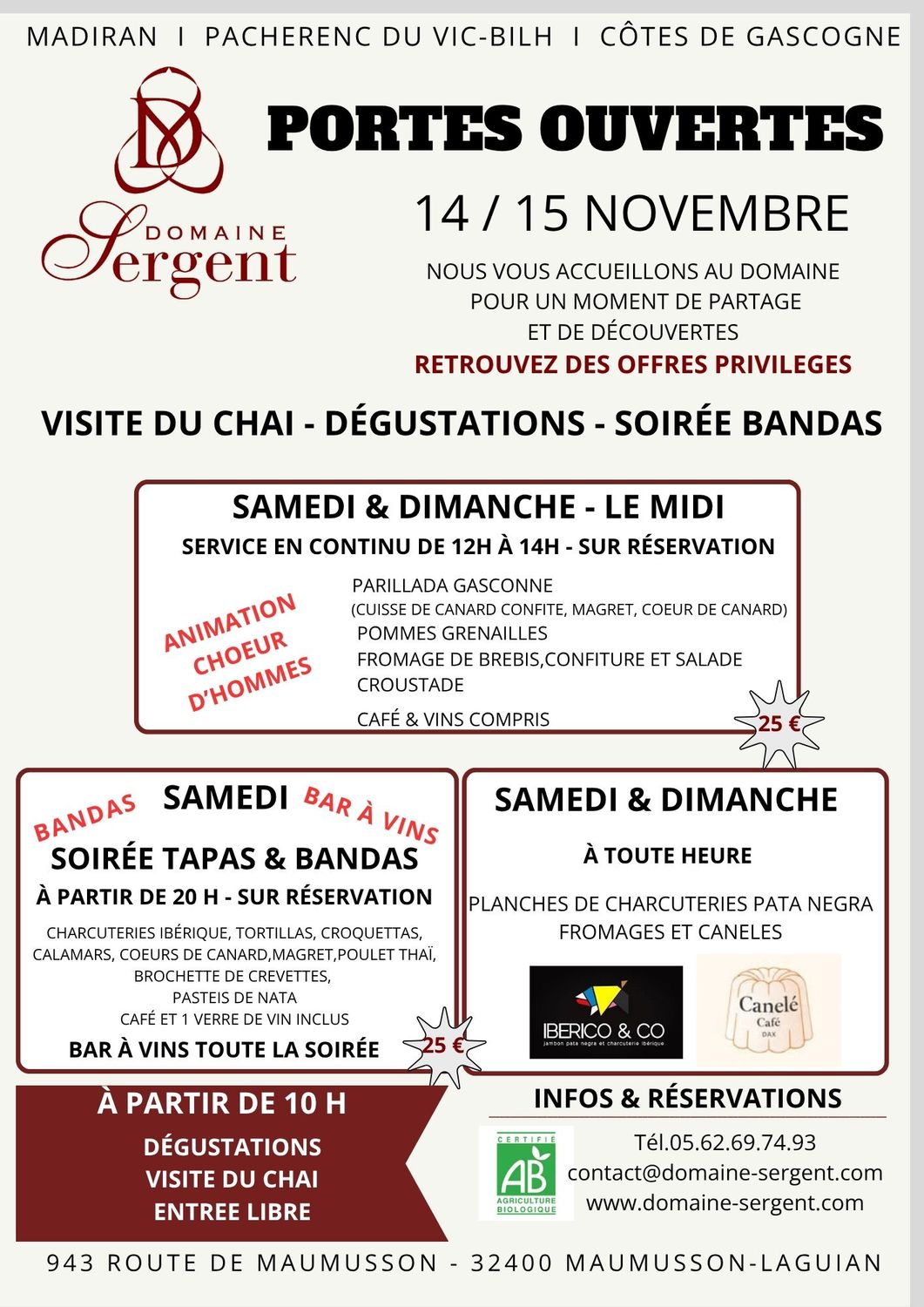 Portes Ouvertes 2026 - SOIREE SAMEDI 14 NOVEMBRE 2026
