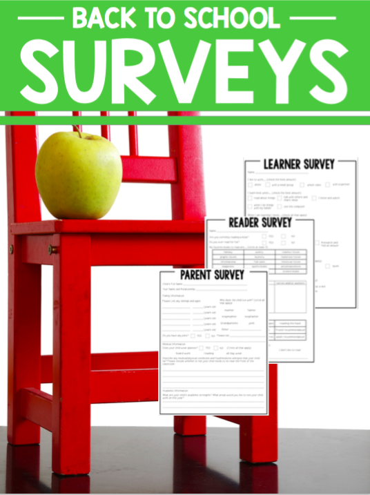 Back to School Surveys | Reading, Writing, Parent, Learner Survey!