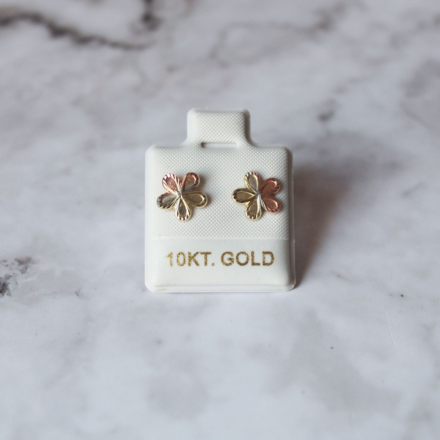 Aretes de flor con Rose Gold de 10KT