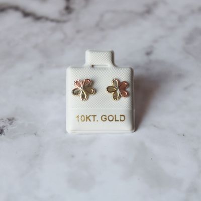 Aretes de flor con Rose Gold de 10KT