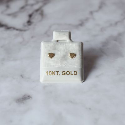 Aretes corazón en Oro 10KT