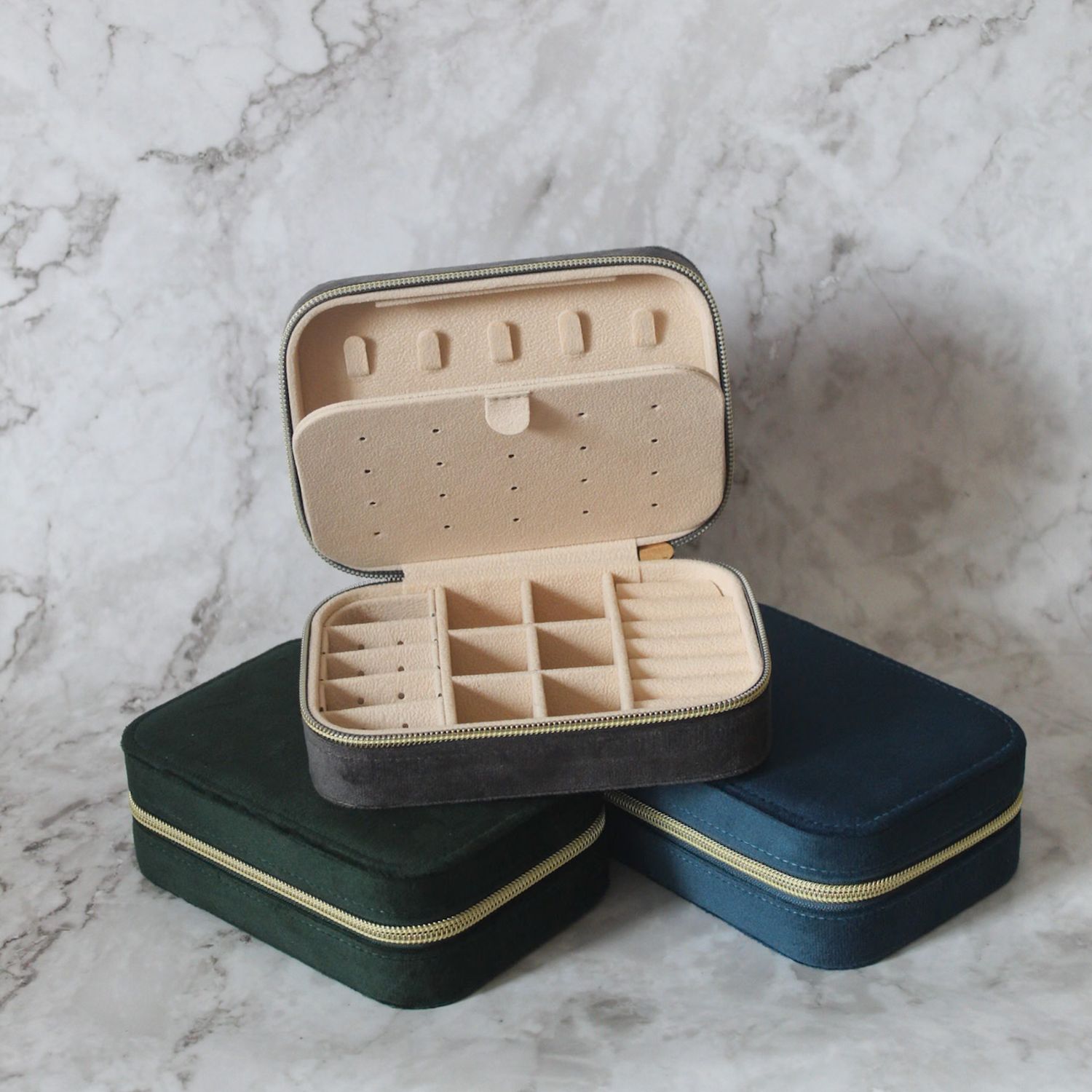 Joyeros completos de gamuza