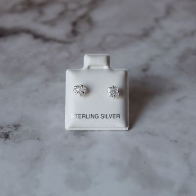 Arete zirconia cuadrada 4 mm en PLATA ITALIANA 925