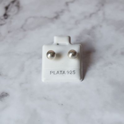 Aretes de bola en PLATA ITALIANA 925