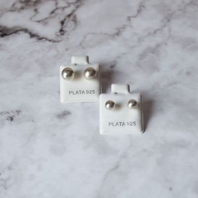 Aretes de bola en PLATA ITALIANA 925