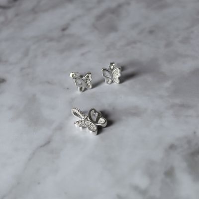 Juego de Mariposa con detalle de zirconias