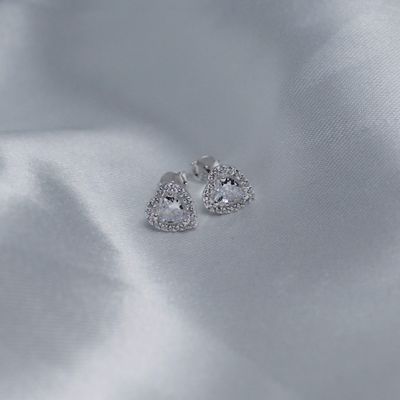 Aretes de corazón zirconia