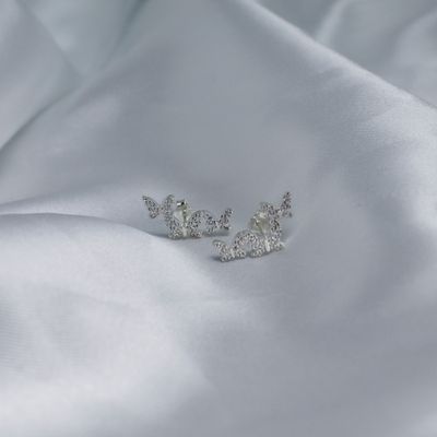 Aretes tres mariposas con micro zirconias