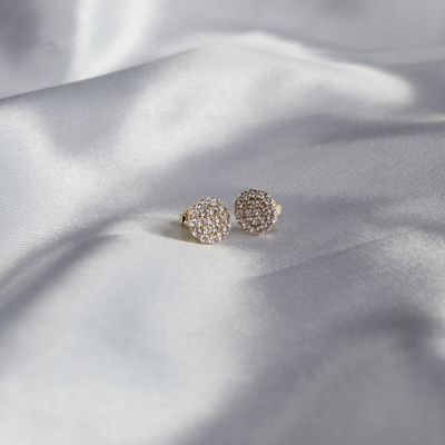 Aretes circulo con micro zirconias Plata Gold 10 MM