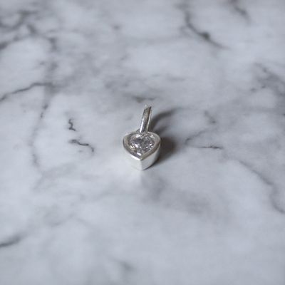 Dije corazón con marco de plata italiana 925