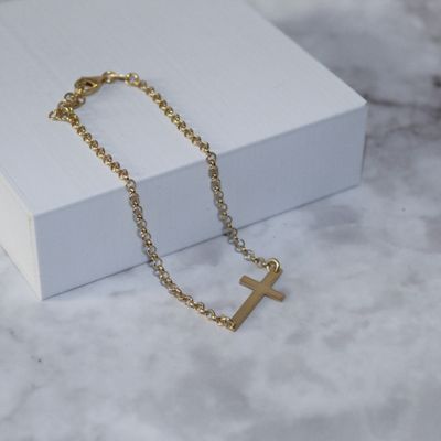 Pulsera dama de cruz gold