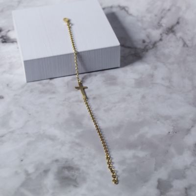 Pulsera dama de cruz gold