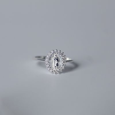 Anillo de Virgen de Guadalupe con zirconias