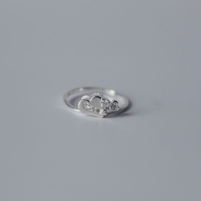 Anillo ajustable corazón con zirconia