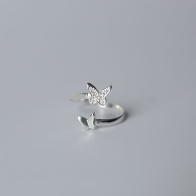 Anillo ajustable mariposas libertad