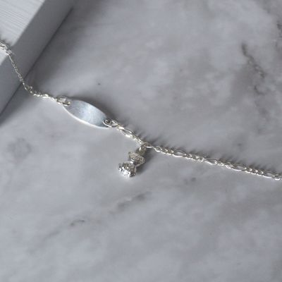 Pulsera con plancha de oso